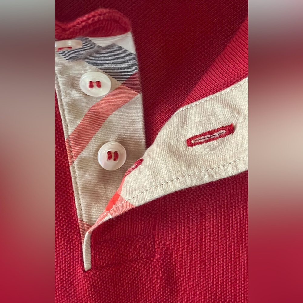 Burberry Cotton Piqué Polo Shirt in Pillar Red Children’s 4T - Picture 7 of 10
